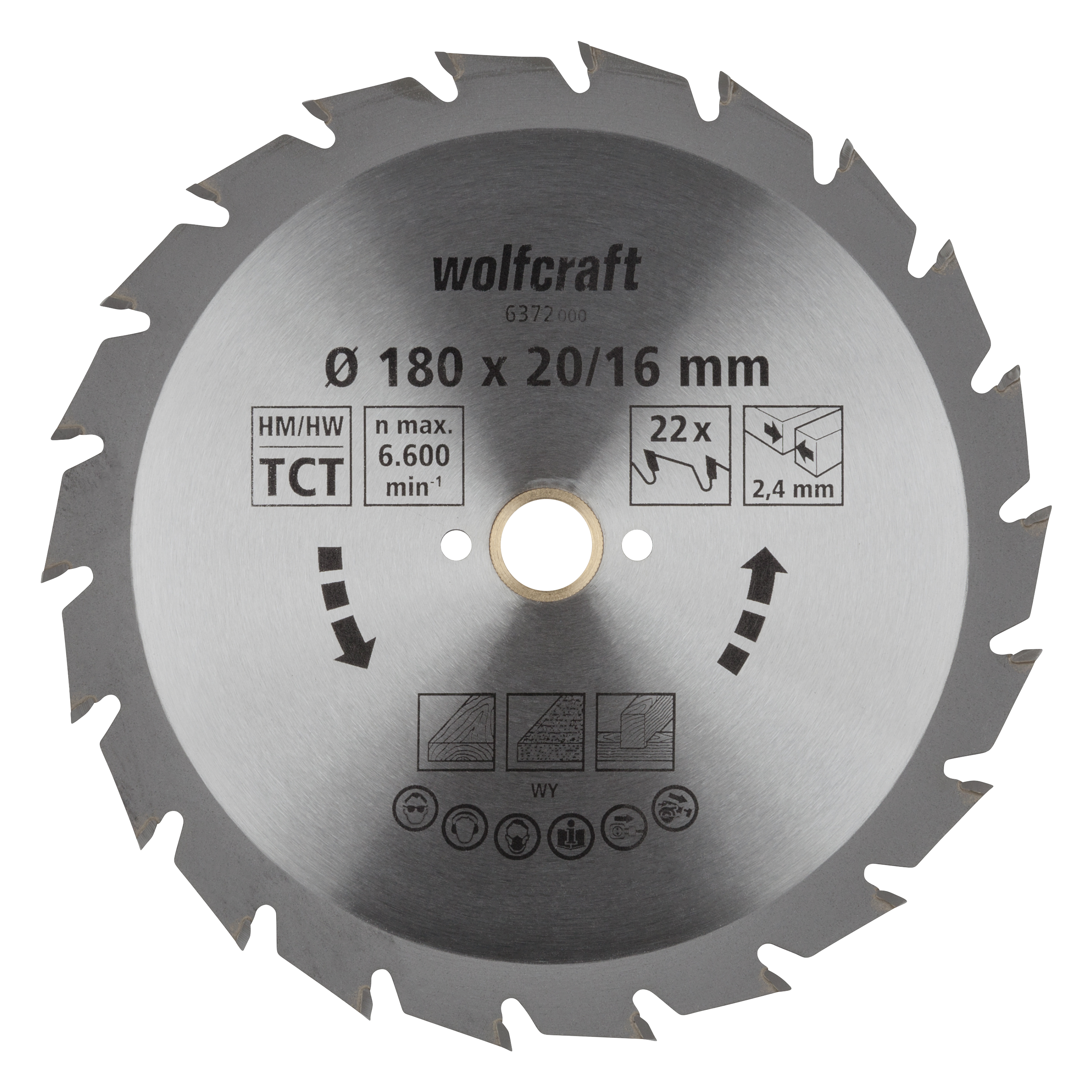 Wolfcraft Handcirkelzaagblad | HM | 22 Zähne | Ø180mm | 1 stuk - 6372000