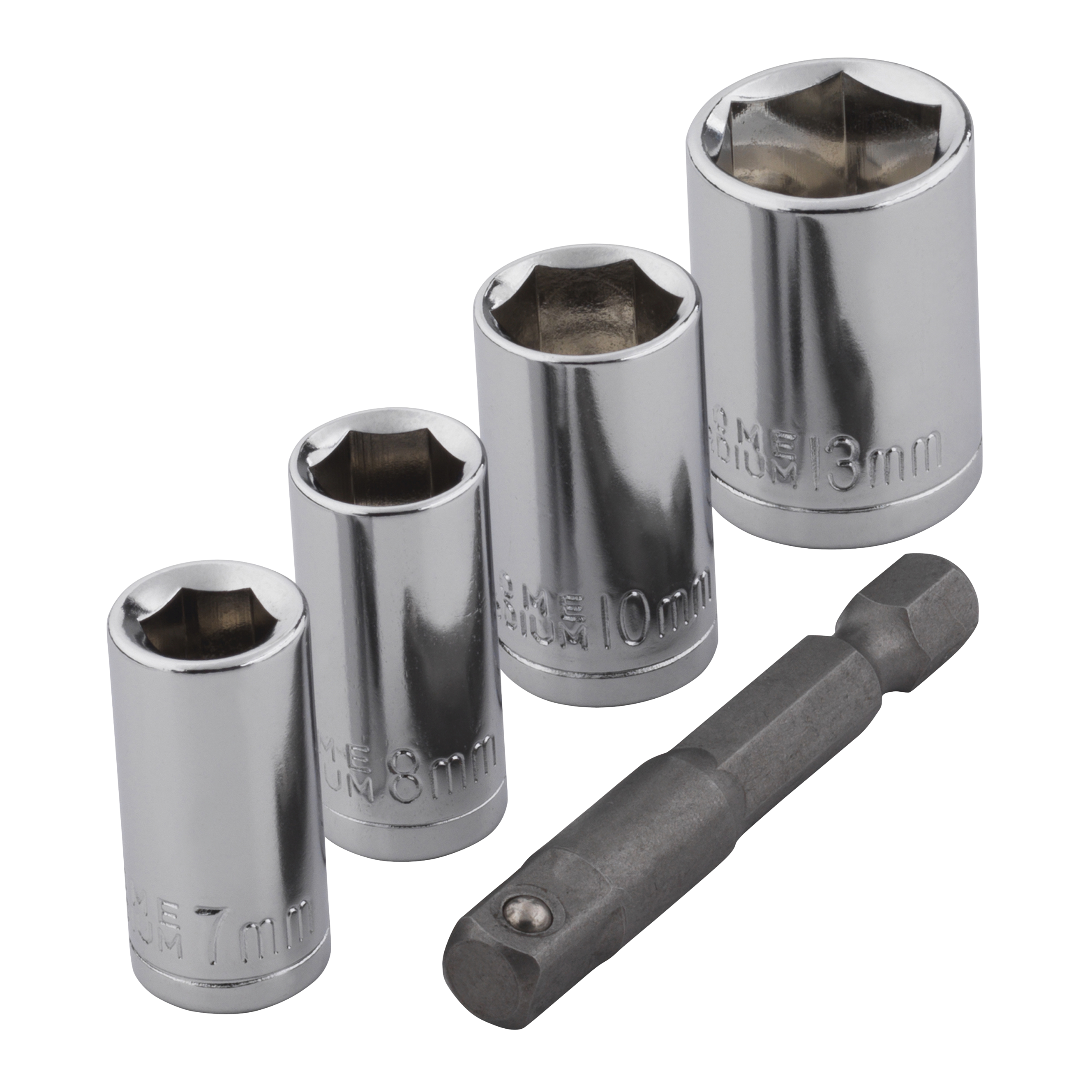 Wolfcraft Dopsleutel-set | Adapter | 50mm | 7/8/10/13mm | 1 set - 2413000