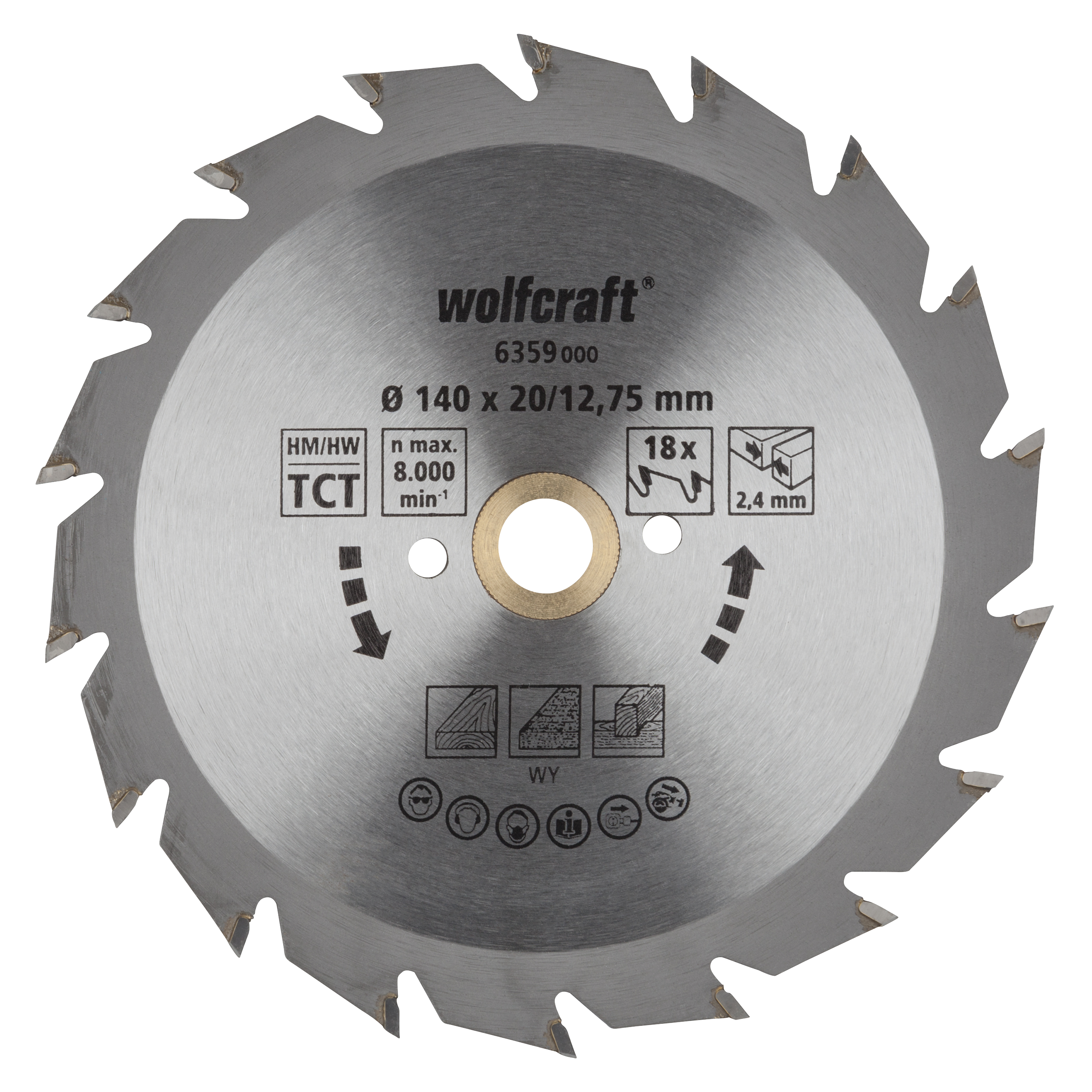 Wolfcraft Handcirkelzaagblad | HM | 18 Zähne | Ø140mm | 1 stuk - 6359000