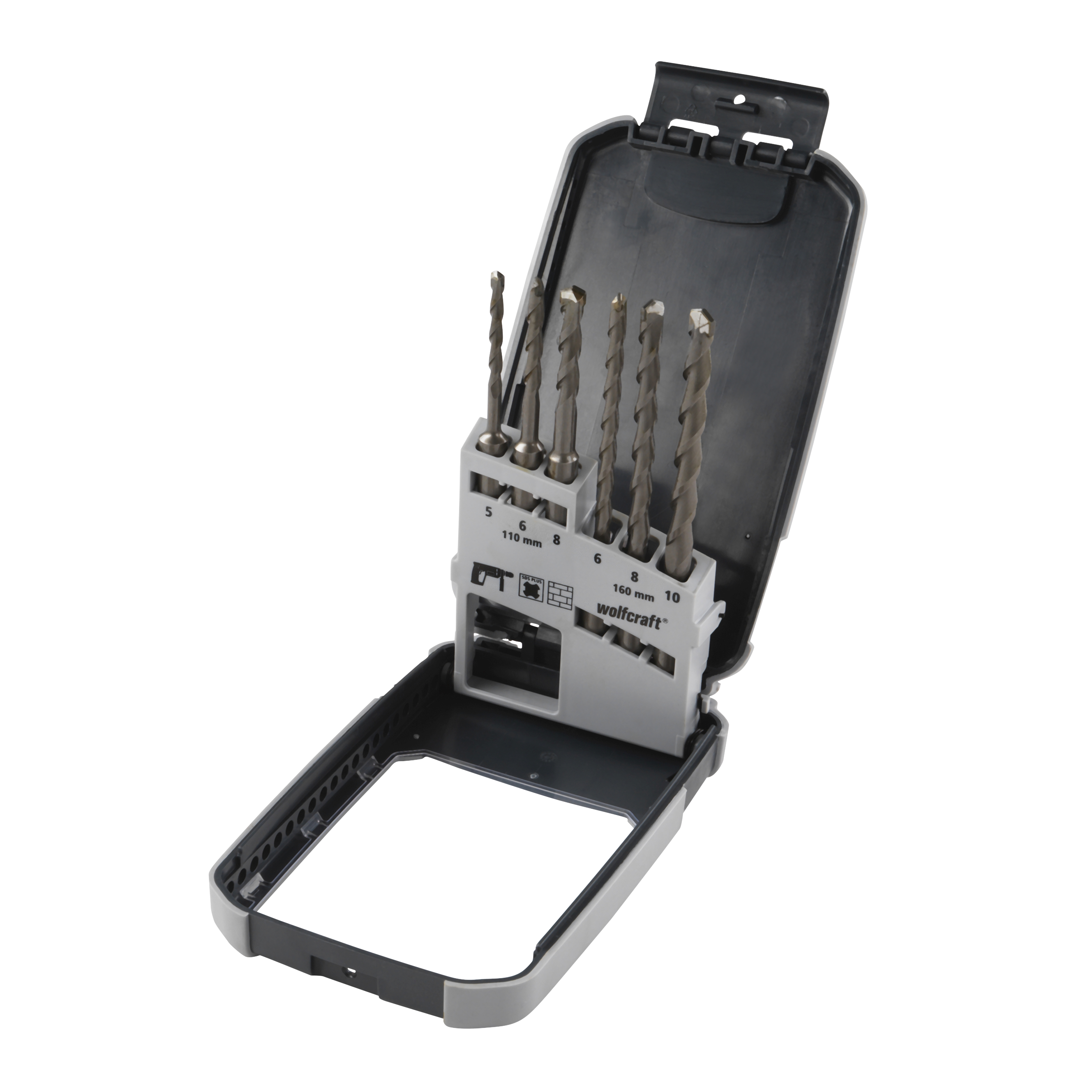 Wolfcraft Betonboorset | Hardmetaal-voorzien | SDS-plus | Ø5-10mm | 6-delig | 1 set - 7113000