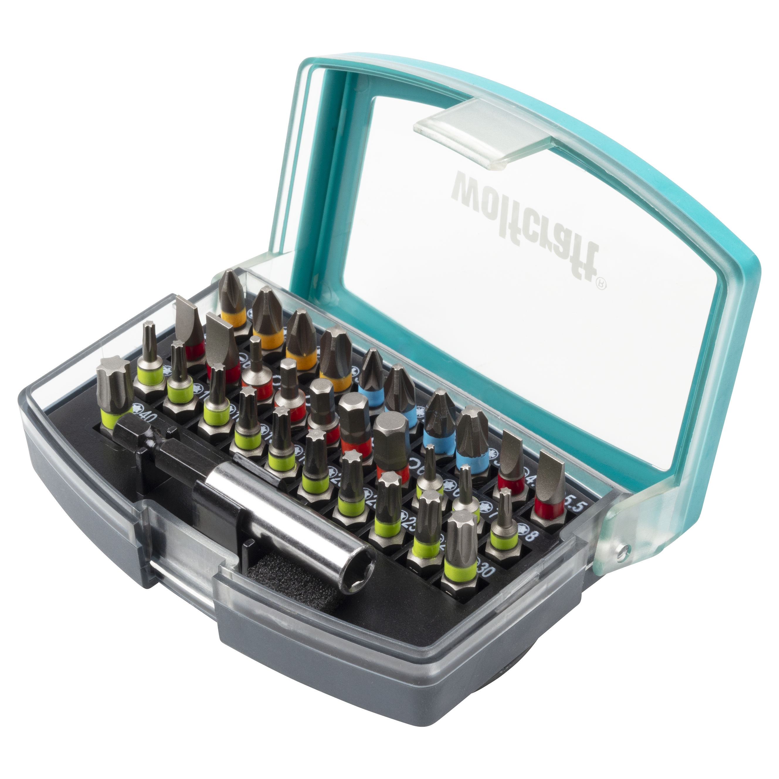 Wolfcraft Bit-box | Sleuf/kruiskop | PH/PZ | TORX® | Inbus | 32-delig | 1 set - 2975000