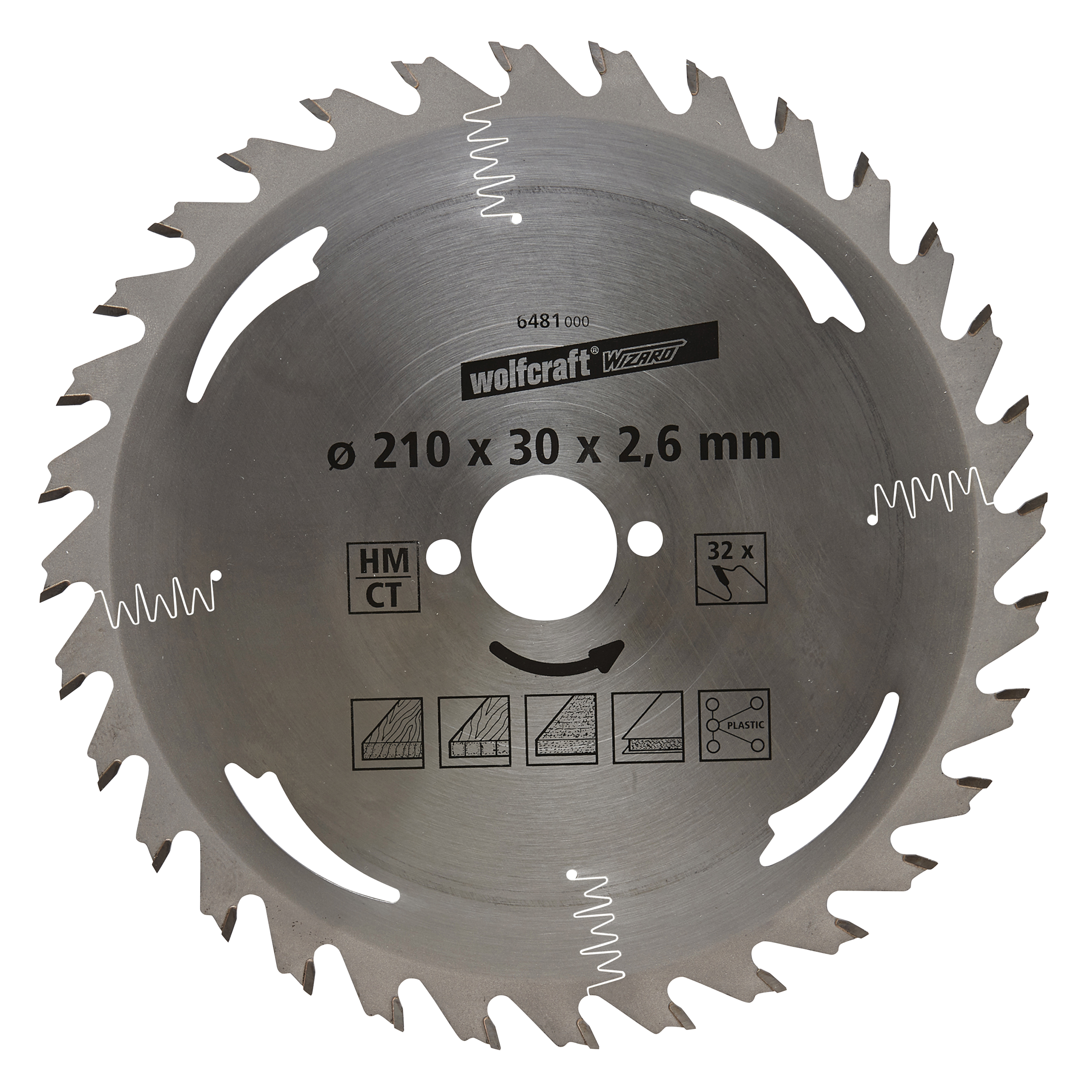 Wolfcraft Handcirkelzaagblad | HM | 32 Zähne | Ø210mm | 1 stuk - 6481000