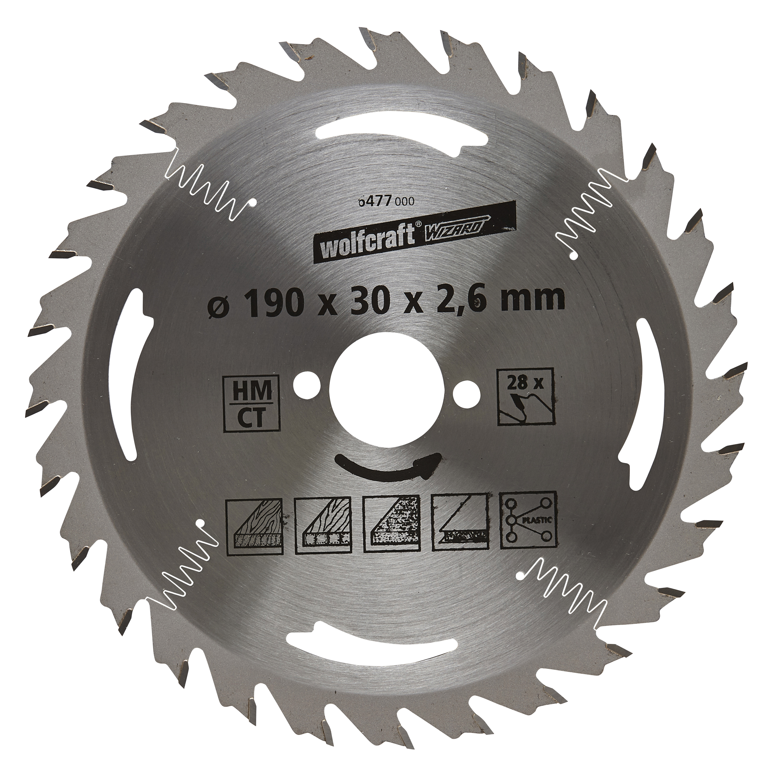 Wolfcraft Handcirkelzaagblad | HM | 28 Zähne | Ø190mm | 1 stuk - 6477000