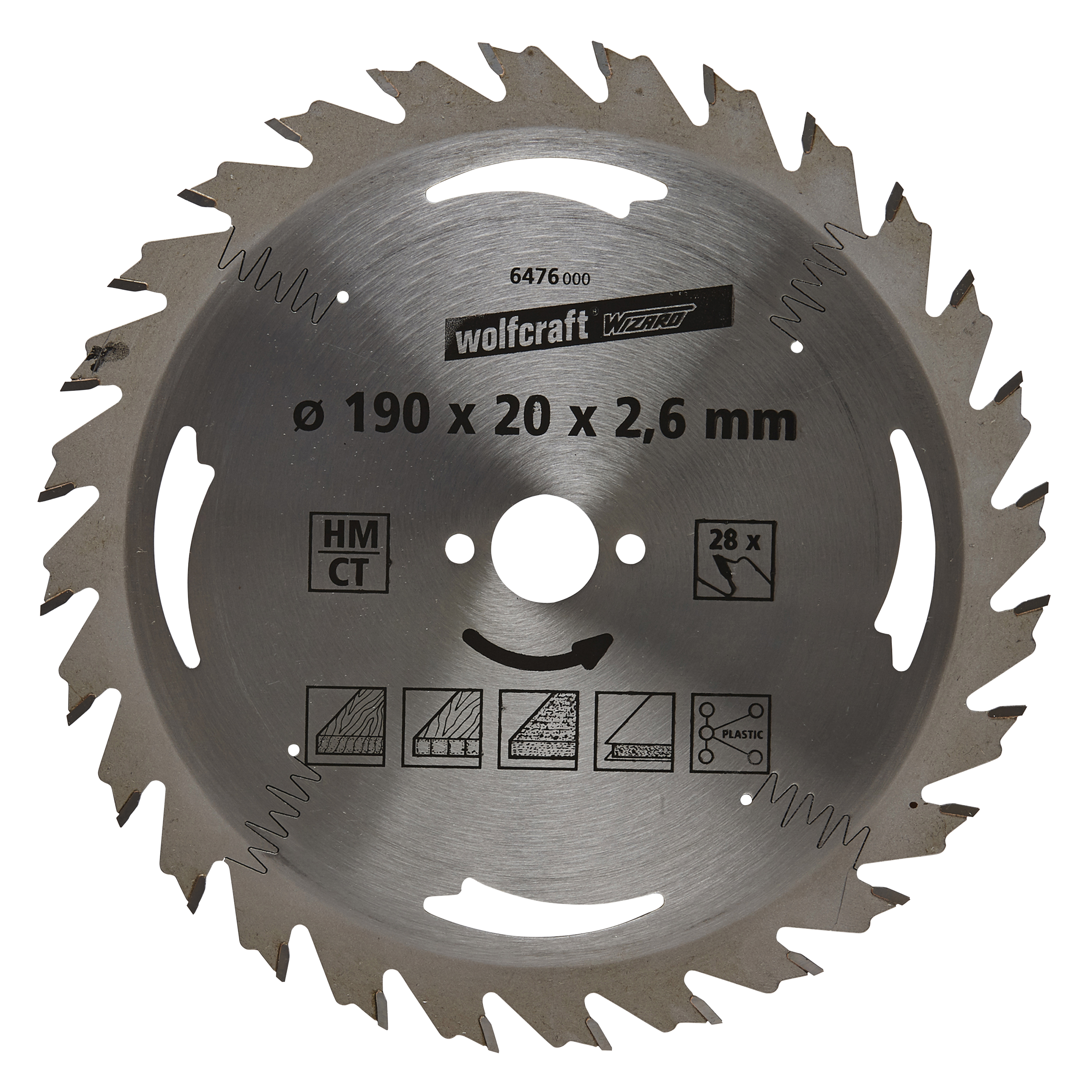 Wolfcraft Handcirkelzaagblad | HM | 28 Zähne | Ø190mm | 1 stuk - 6476000