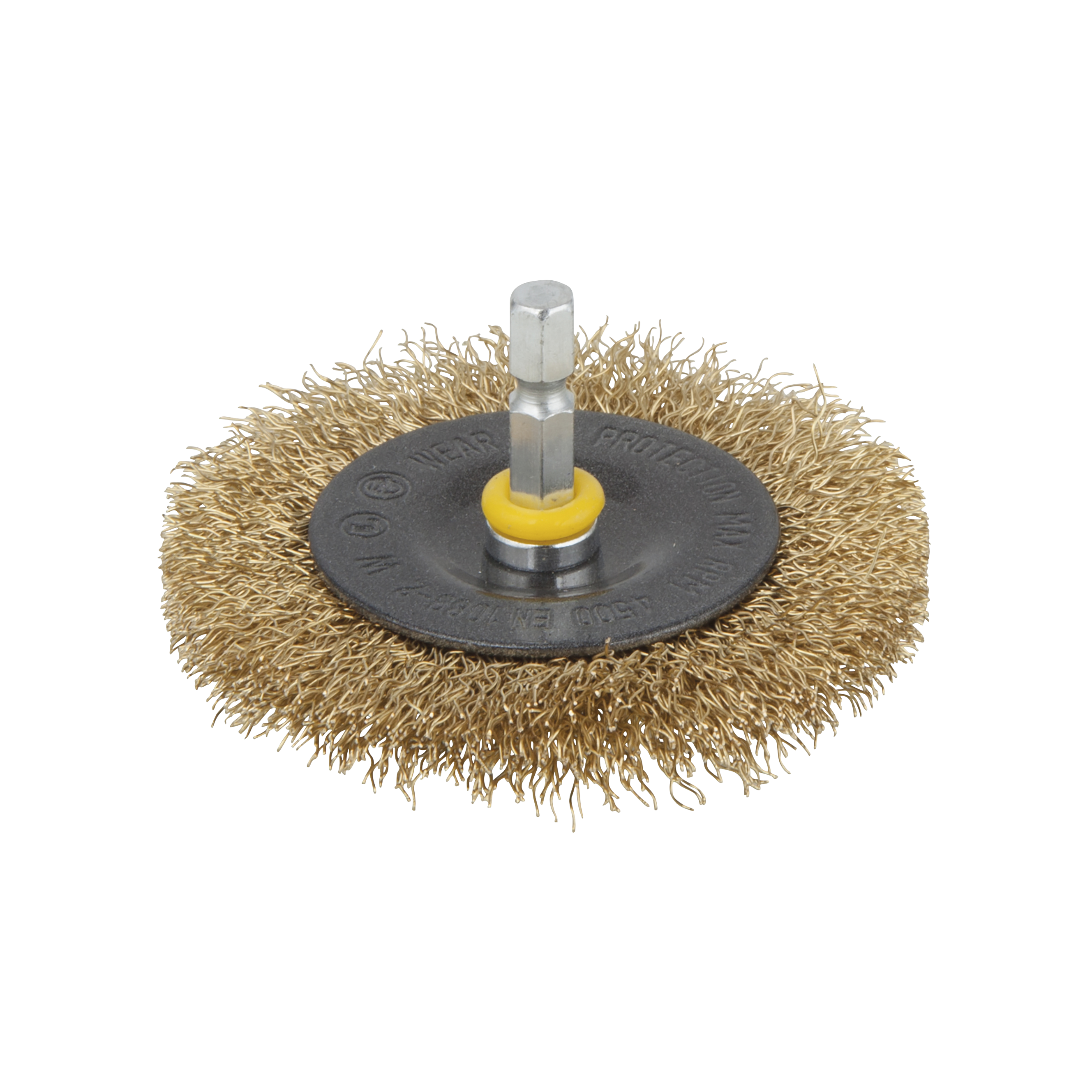 Wolfcraft Draadborstel | Messing | 6-kant schacht | Ø75 x 10mm | 1 stuk - 2110000