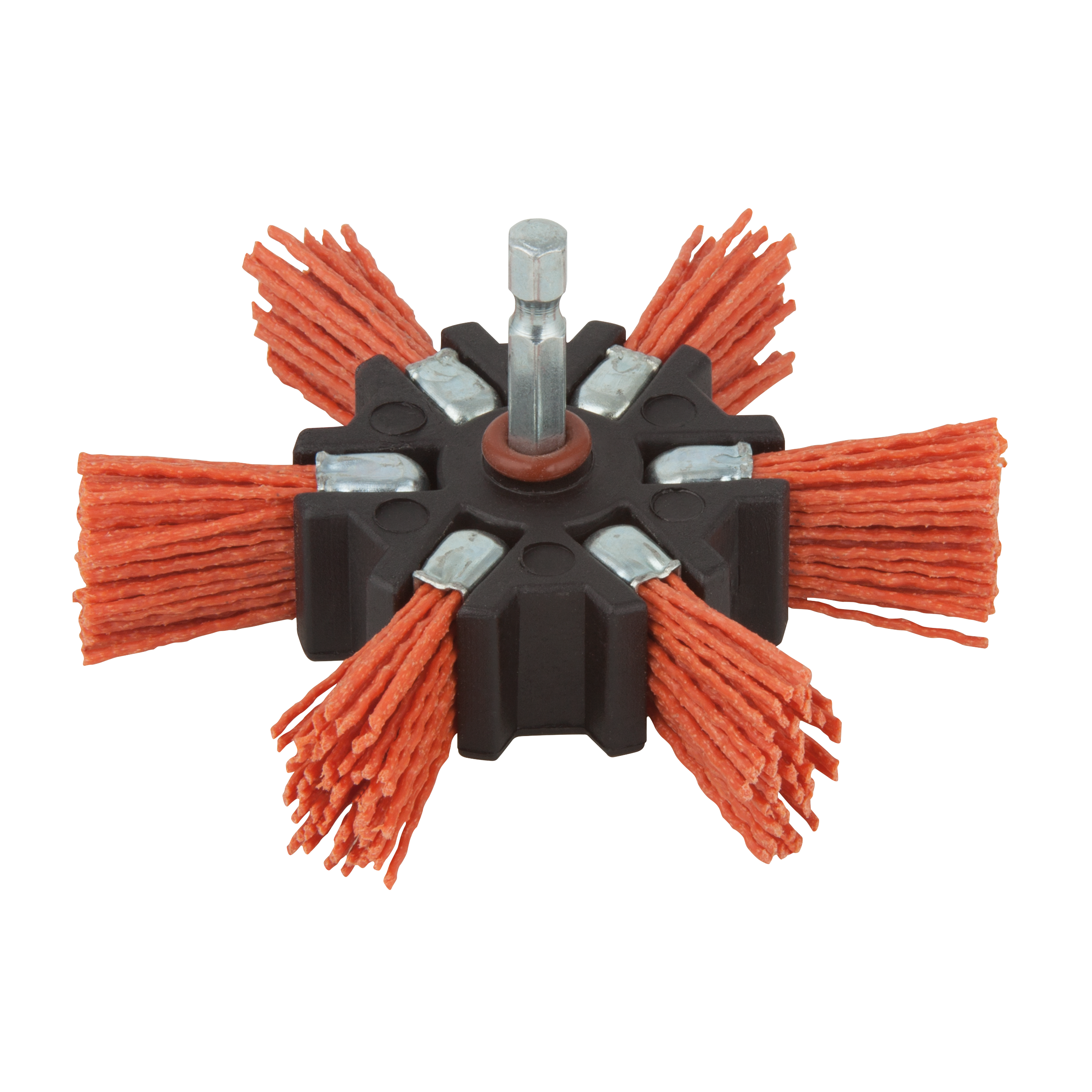 Wolfcraft Nylon-rotorborstel | Rood | 6-kant schacht | Ø100mm | 1 stuk - 1512000