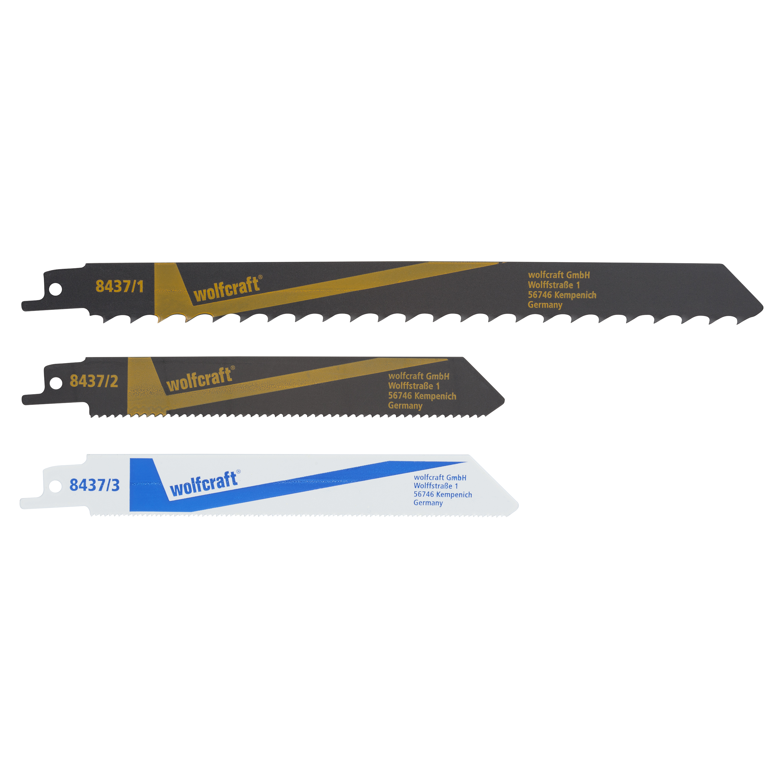 Wolfcraft Sabelzaagbladen | 3-delig | Hout/metaal/PVC | 1 set - 8437000