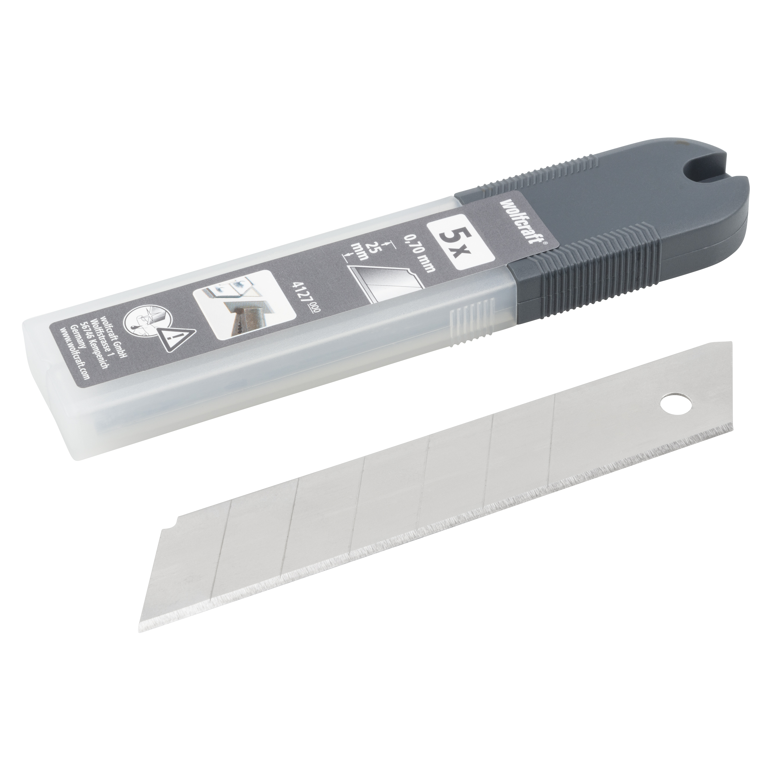 Wolfcraft Professionele afbreekmessen | Met 7 segmenten | L 25mm | 5 stuks - 4127000