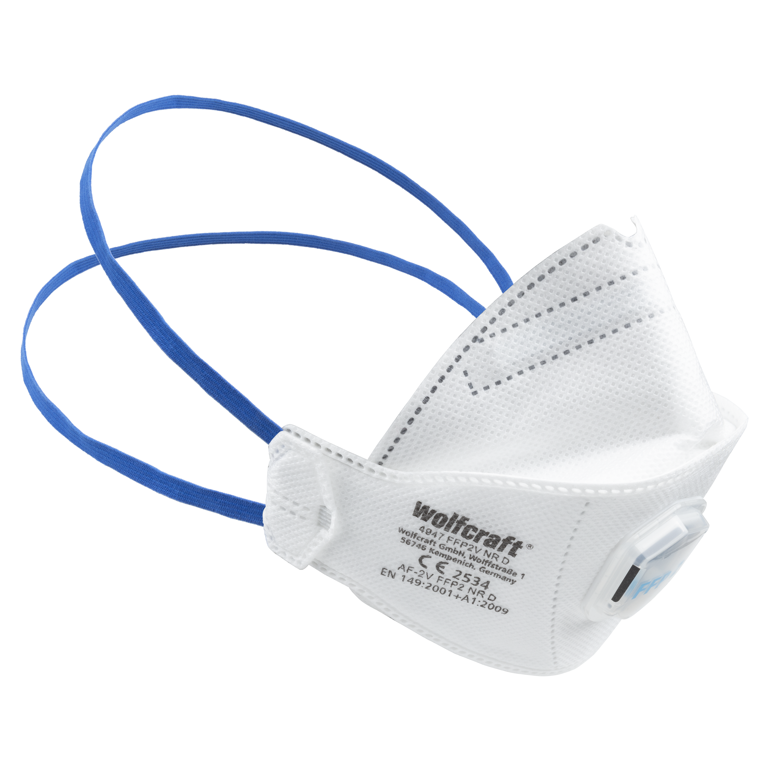 Wolfcraft Vouwmaskers | Met ventiel | FFP2 | 2 stuks - 4947000