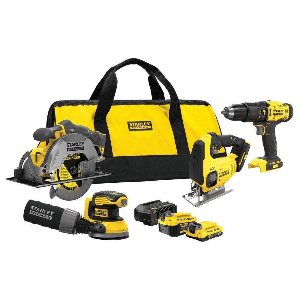 Stanley Powertools Stanley FATMAX SFMCK412MDS V20 18V 4PC Woodworking Kit 1x4Ah 1x2Ah SFMCK412MDS-QW