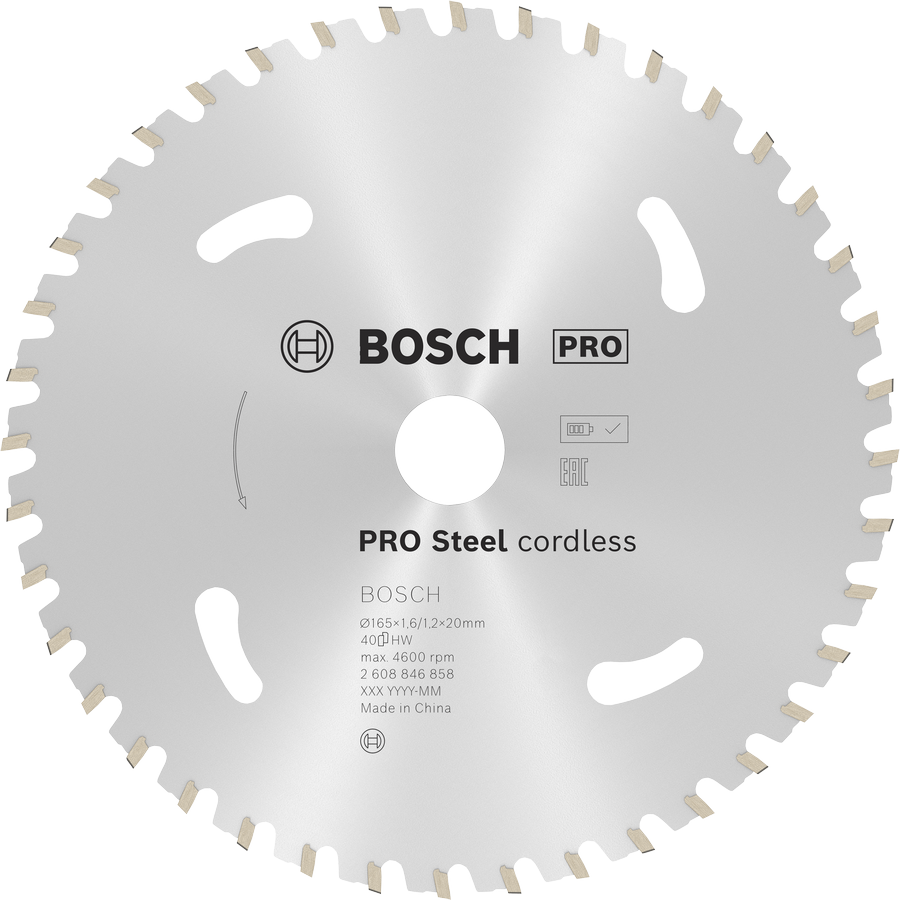 Bosch Accessoires PRO Steel cordless Cirkelzaagblad | 165 x 1,6 x 20 mm - 2608846858 afbeelding 1