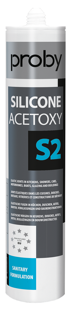 Proby Silicone Acetoxy S2 | 280 ml | Zwart (12 stuks) - 12002441