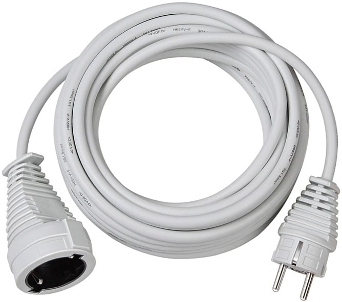 Brennenstuhl Kwaliteits kunststof verlengsnoer 5m wit H05VV-F 3G1,5 - 1168440