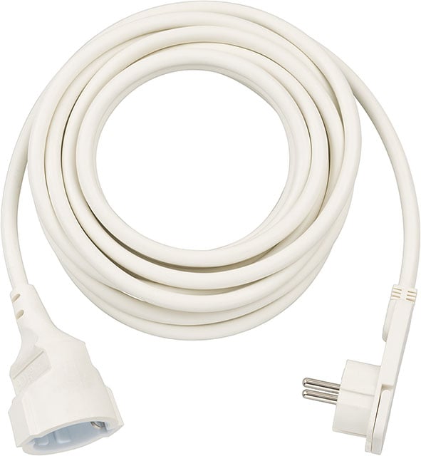 Brennenstuhl Kwaliteits kunststof verlengsnoer met platte stekker 5m H05VV-F3G1,5 wit - 1168980250