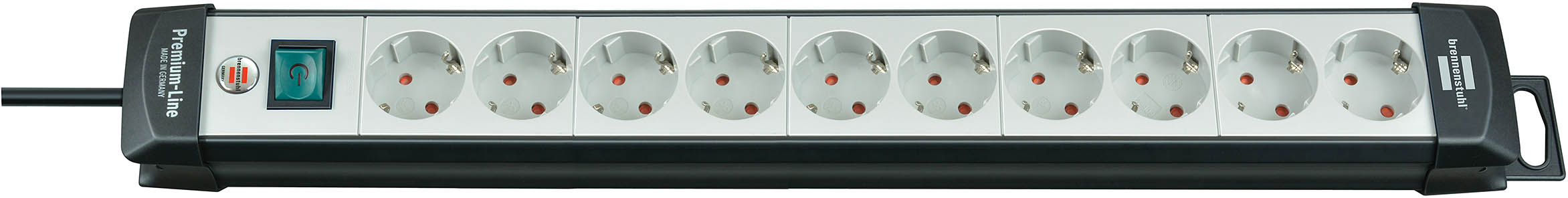 Brennenstuhl Premium-Line stekkerdoos 10-voudig zwart/lichtgrijs 3m H05VV-F 3G1,5 - 1951500100