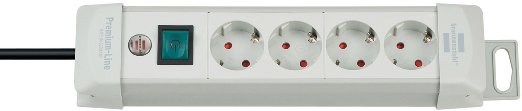 Brennenstuhl Premium-Line stekkerdoos 4-voudig lichtgrijs 1 8m H05VV-F 3G1 5 1955540100