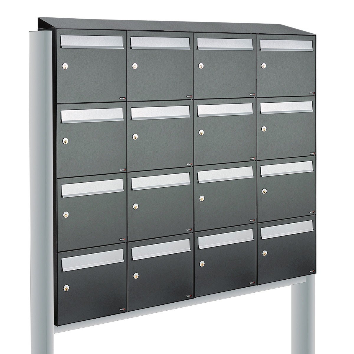 Allux Flow Set 4-Breed, 4-Hoog Met Dak Op Statief Antraciet - 40040065_4x4ds