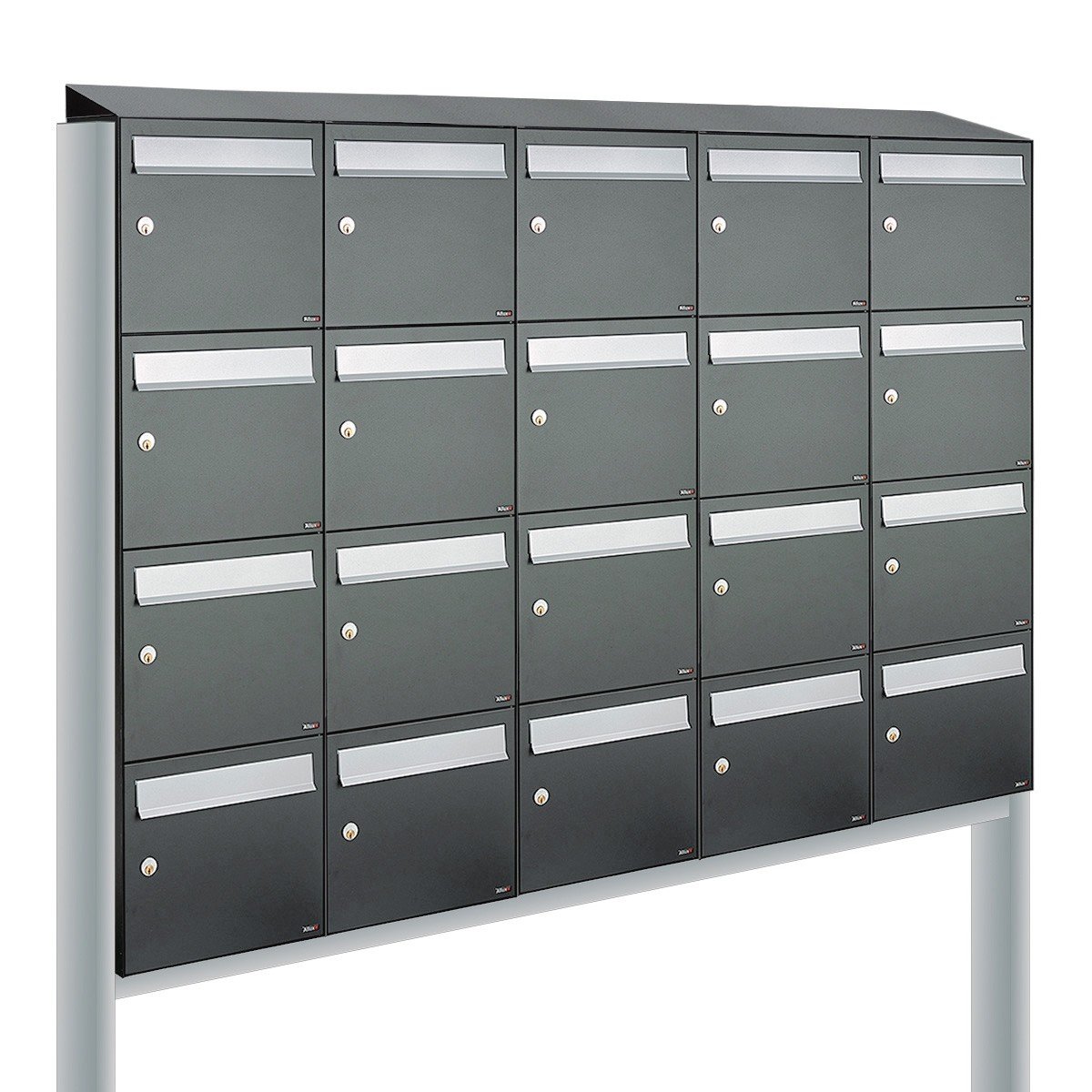 Allux Flow Set 5-Breed, 4-Hoog Met Dak Op Statief Antraciet - 40040065_5x4ds