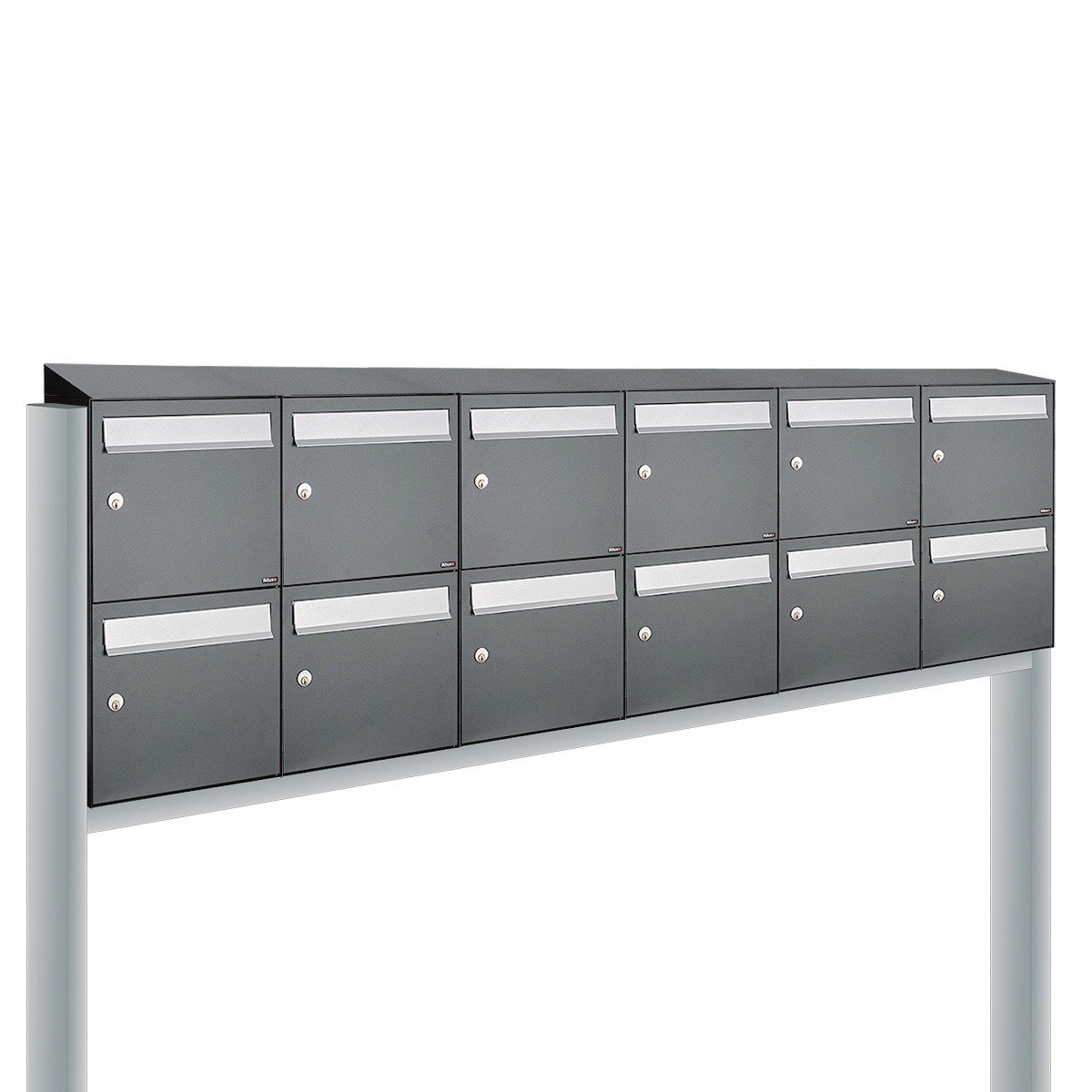 Allux Flow Set 6-Breed, 2-Hoog Met Dak Op Statief Antraciet - 40040065_6x2ds