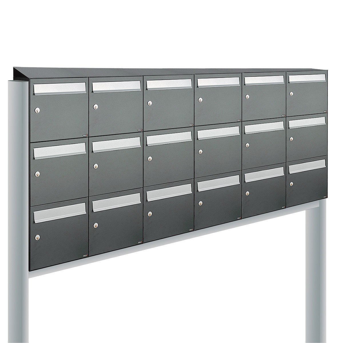 Allux Flow Set 6-Breed, 3-Hoog Met Dak Op Statief Antraciet - 40040065_6x3ds