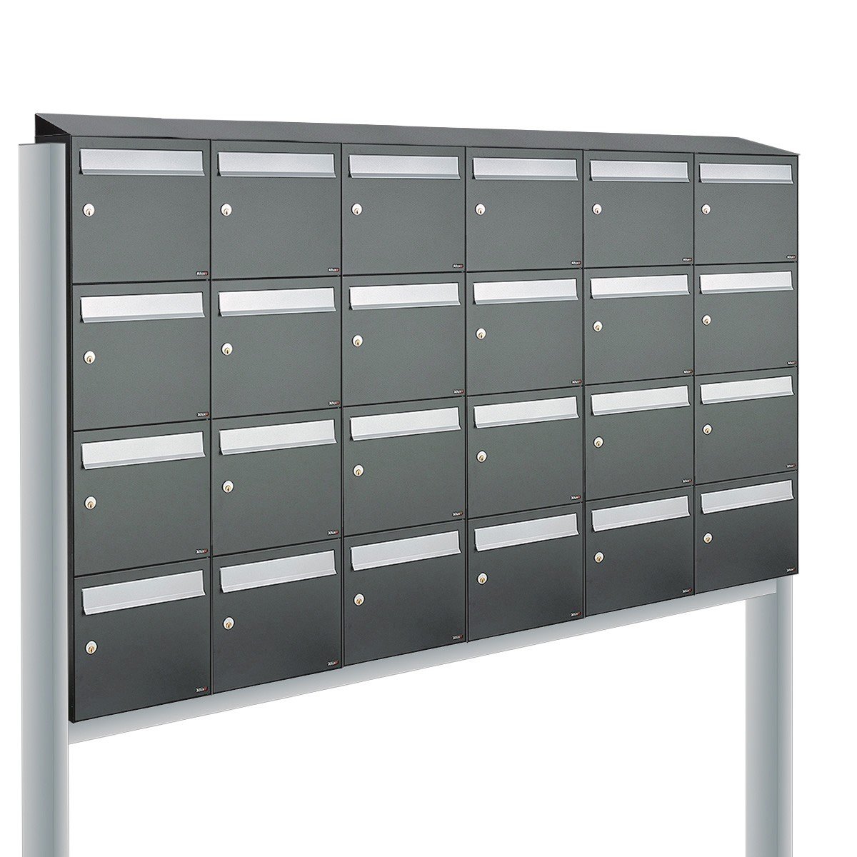 Allux Flow Set 6-Breed, 4-Hoog Met Dak Op Statief Antraciet - 40040065_6x4ds