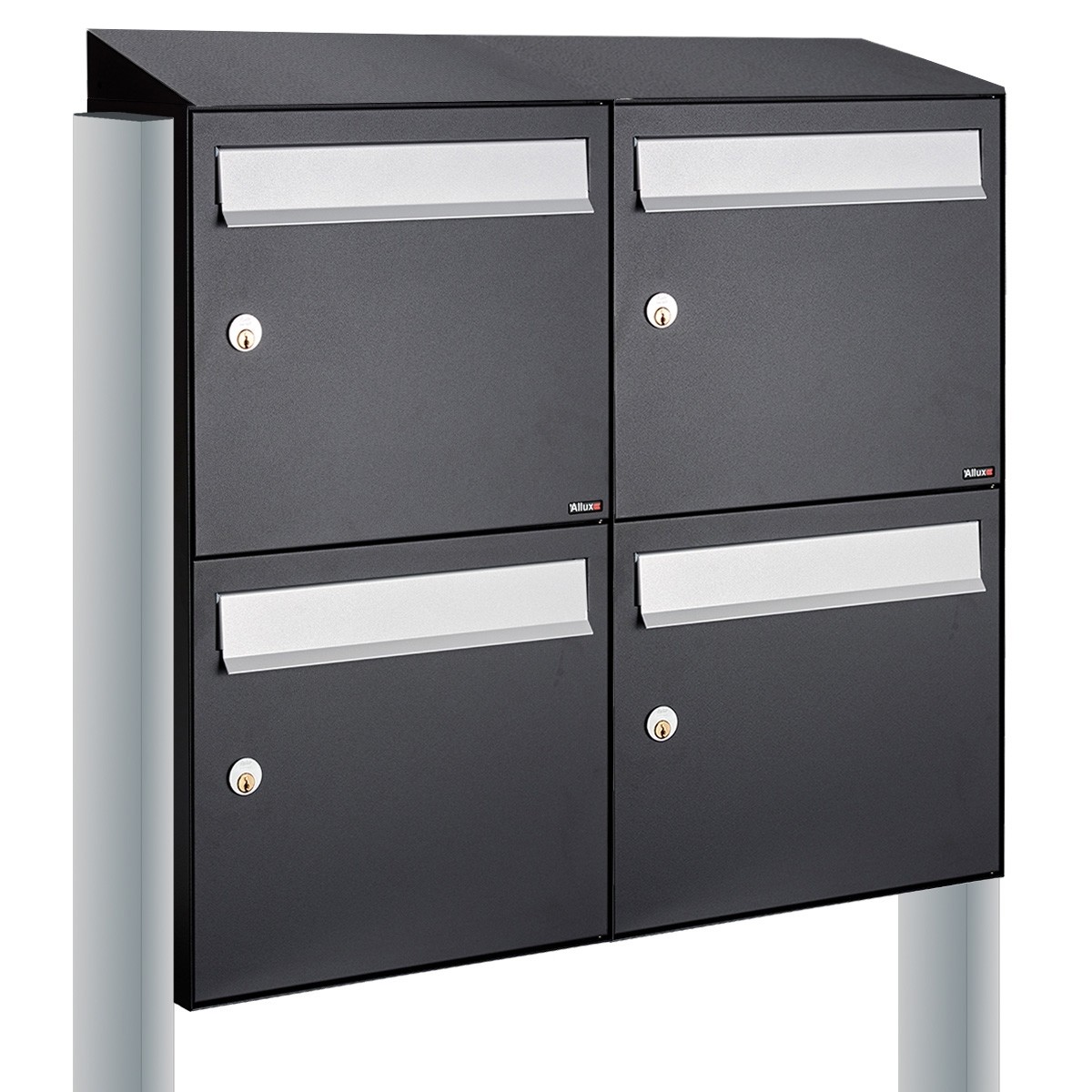 Allux Flow Set 2-Breed, 2-Hoog Met Dak Op Statief Zwart - 40040070_2x2ds
