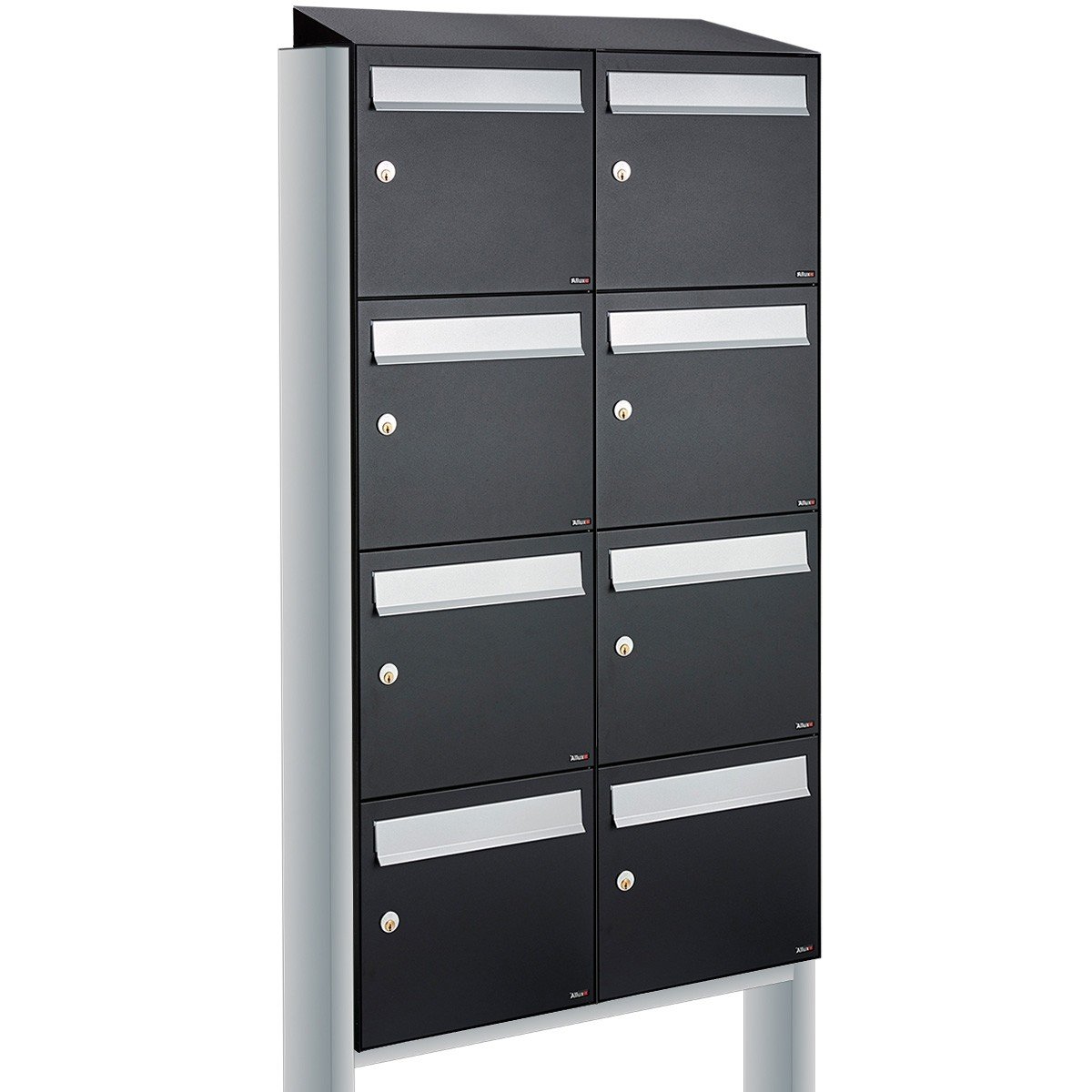 Allux Flow Set 2-Breed, 4-Hoog Met Dak Op Statief Zwart - 40040070_2x4ds
