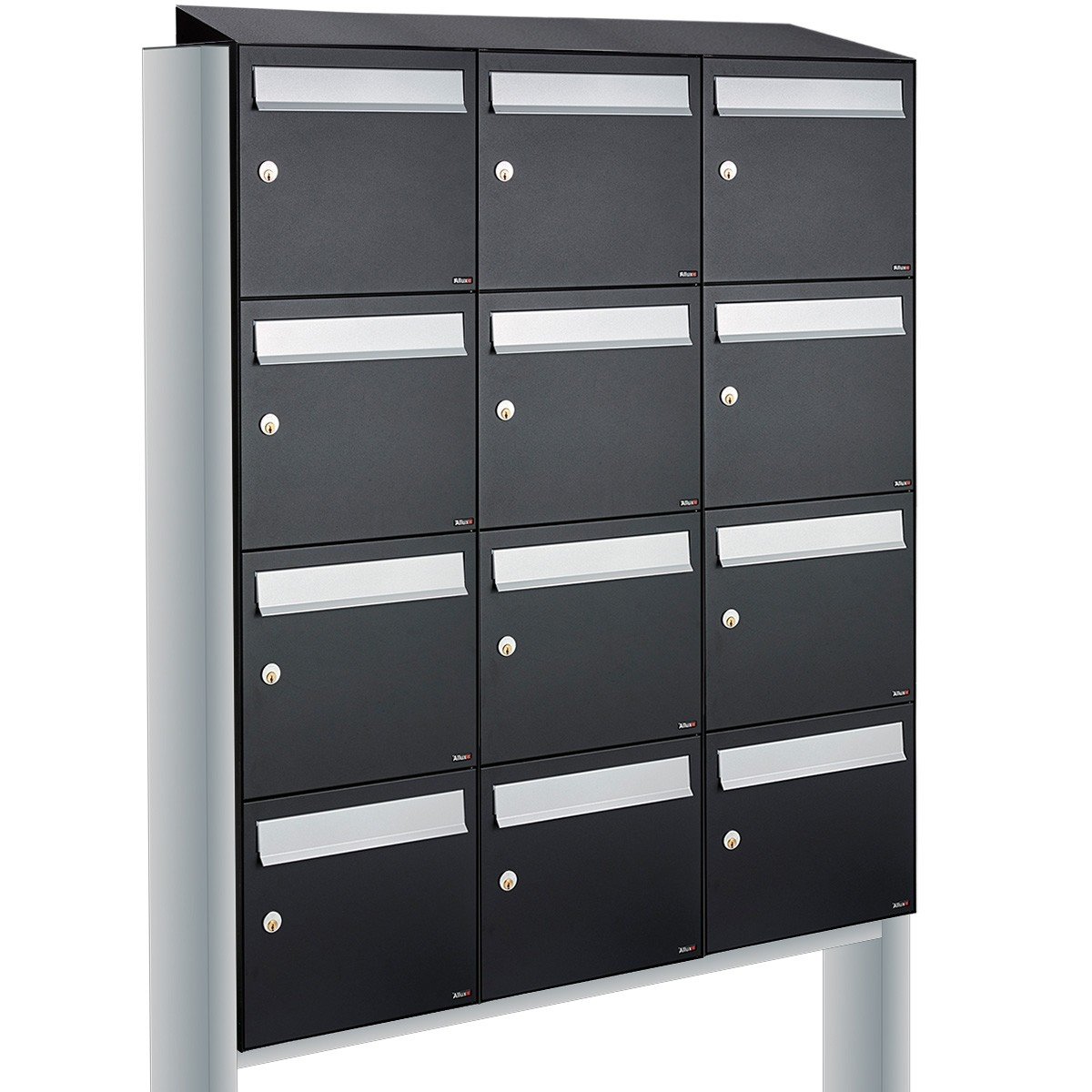 Allux Flow Set 3-Breed, 4-Hoog Met Dak Op Statief Zwart - 40040070_3x4ds