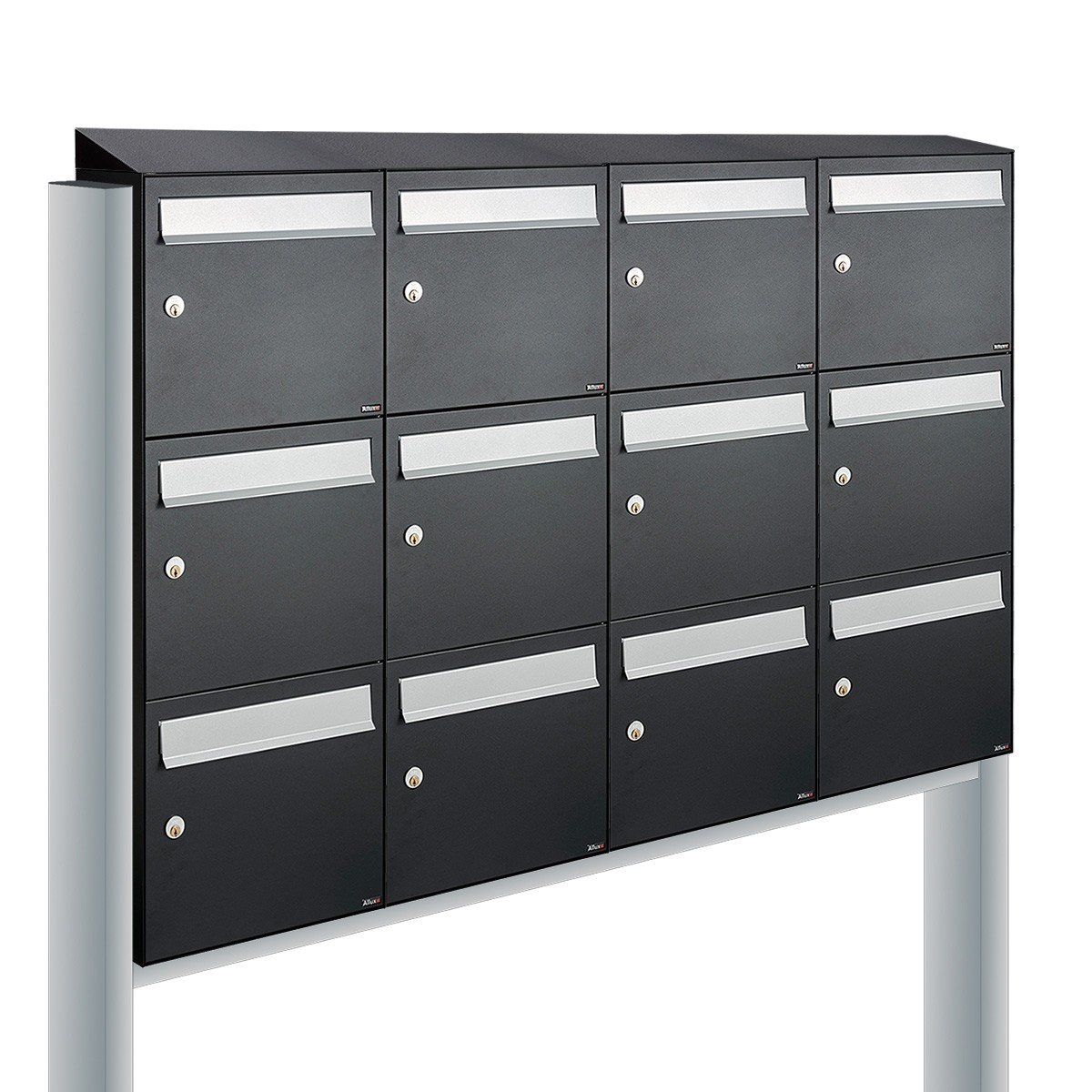 Allux Flow Set 4-Breed, 3-Hoog Met Dak Op Statief Zwart - 40040070_4x3ds