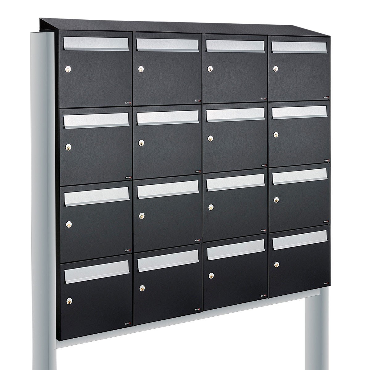 Allux Flow Set 4-Breed, 4-Hoog Met Dak Op Statief Zwart - 40040070_4x4ds