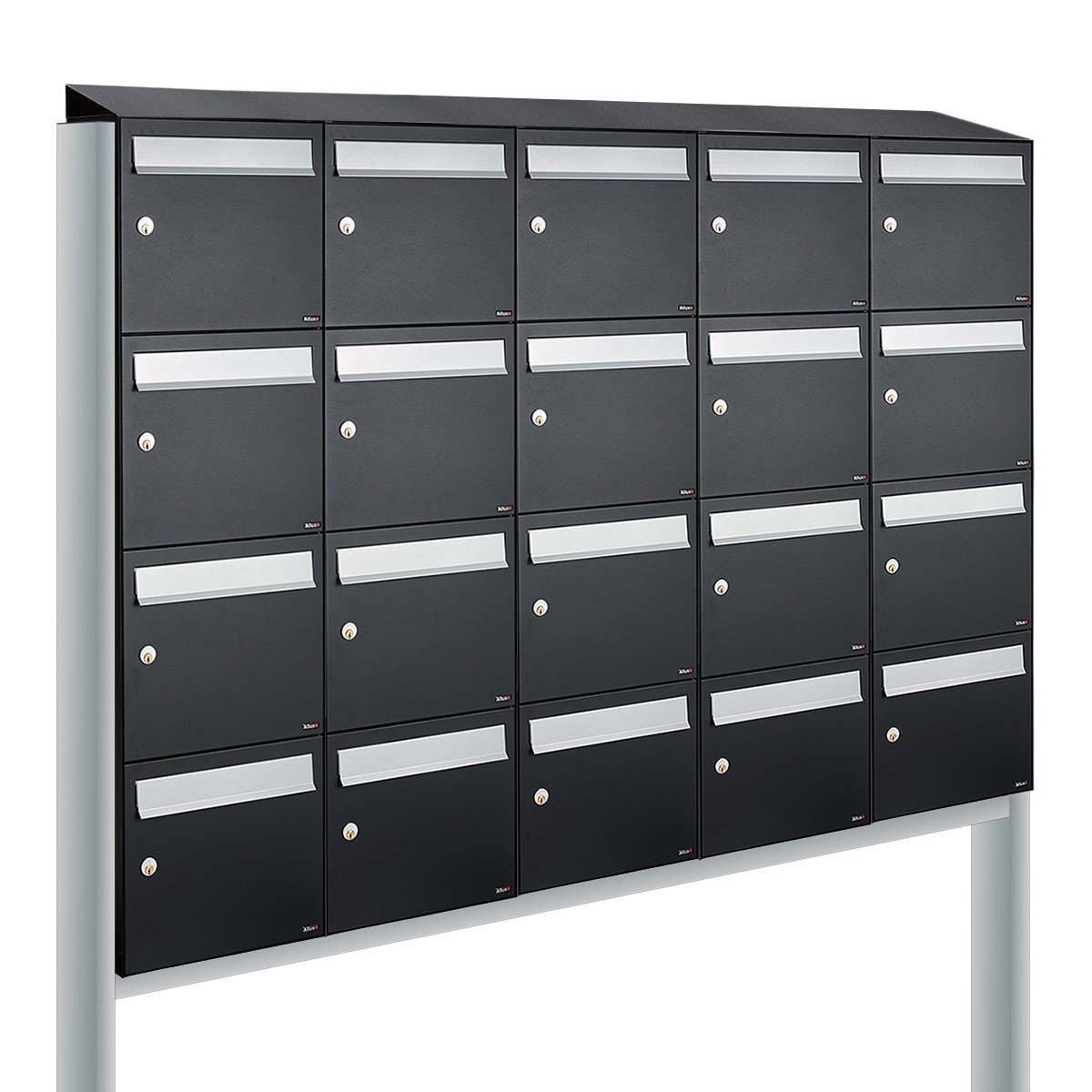 Allux Flow Set 5-Breed, 4-Hoog Met Dak Op Statief Zwart - 40040070_5x4ds
