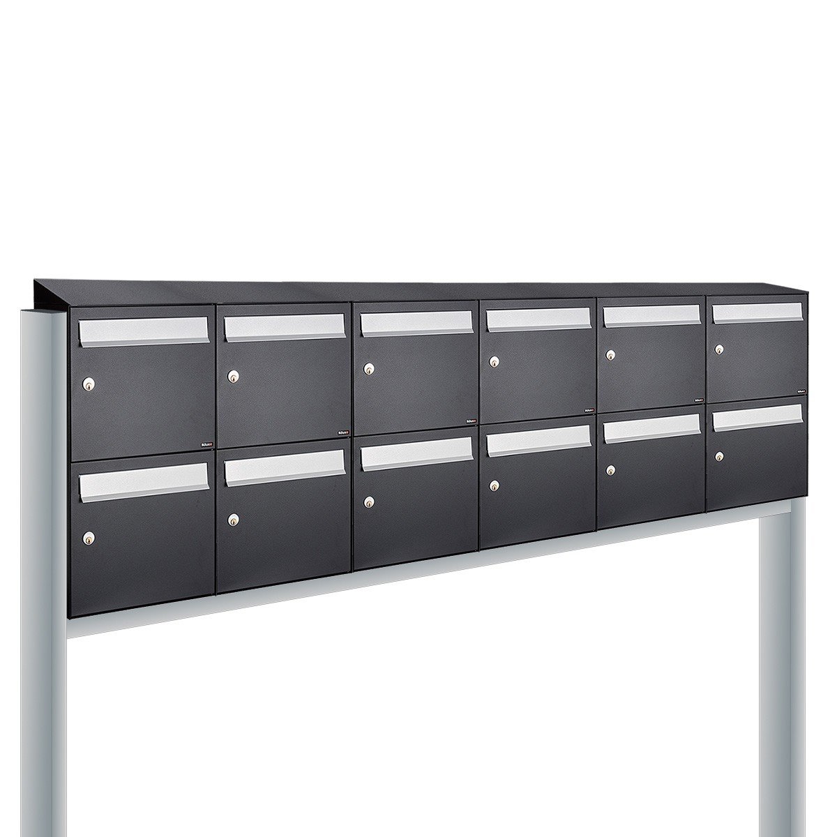 Allux Flow Set 6-Breed, 2-Hoog Met Dak Op Statief Zwart - 40040070_6x2ds