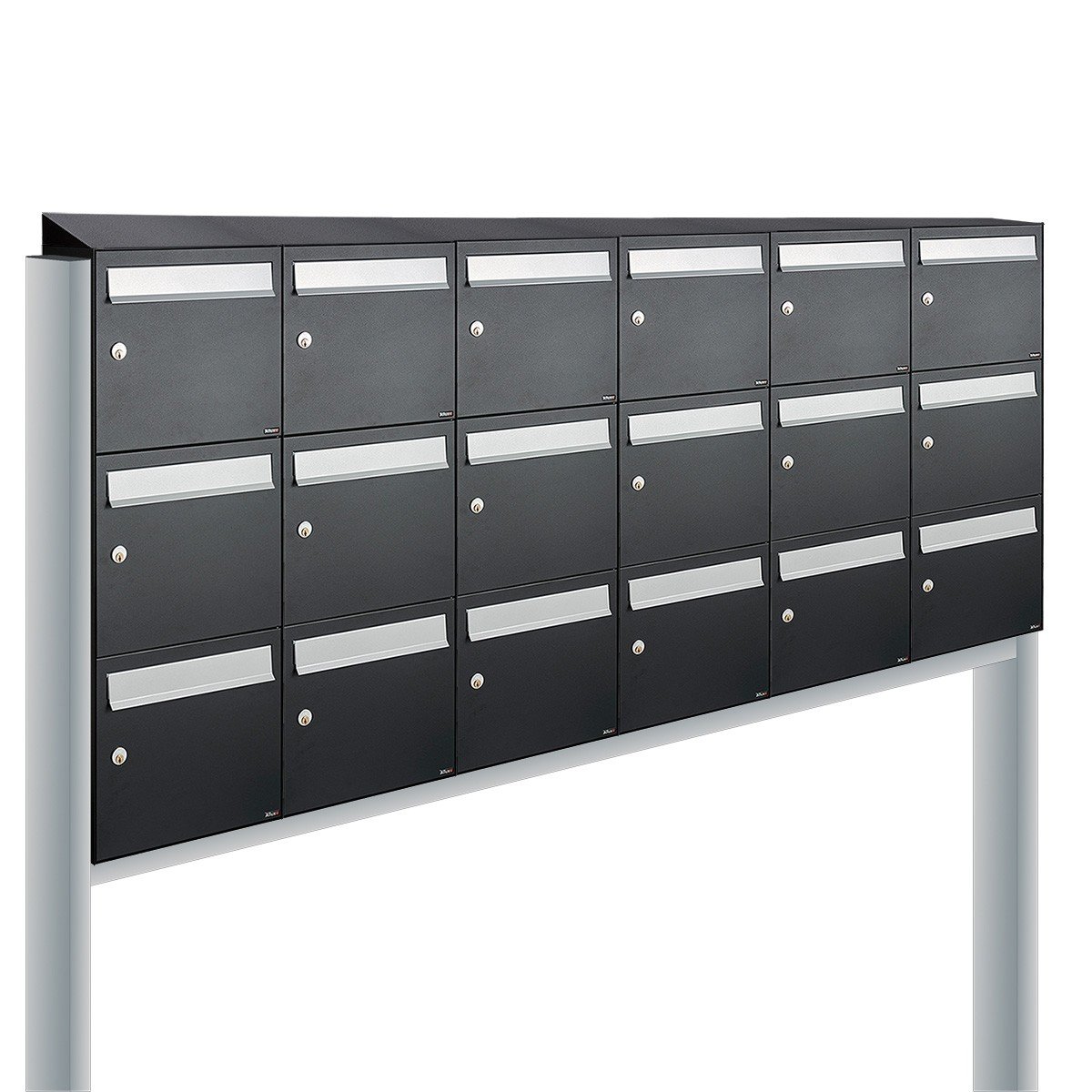 Allux Flow Set 6-Breed, 3-Hoog Met Dak Op Statief Zwart - 40040070_6x3ds