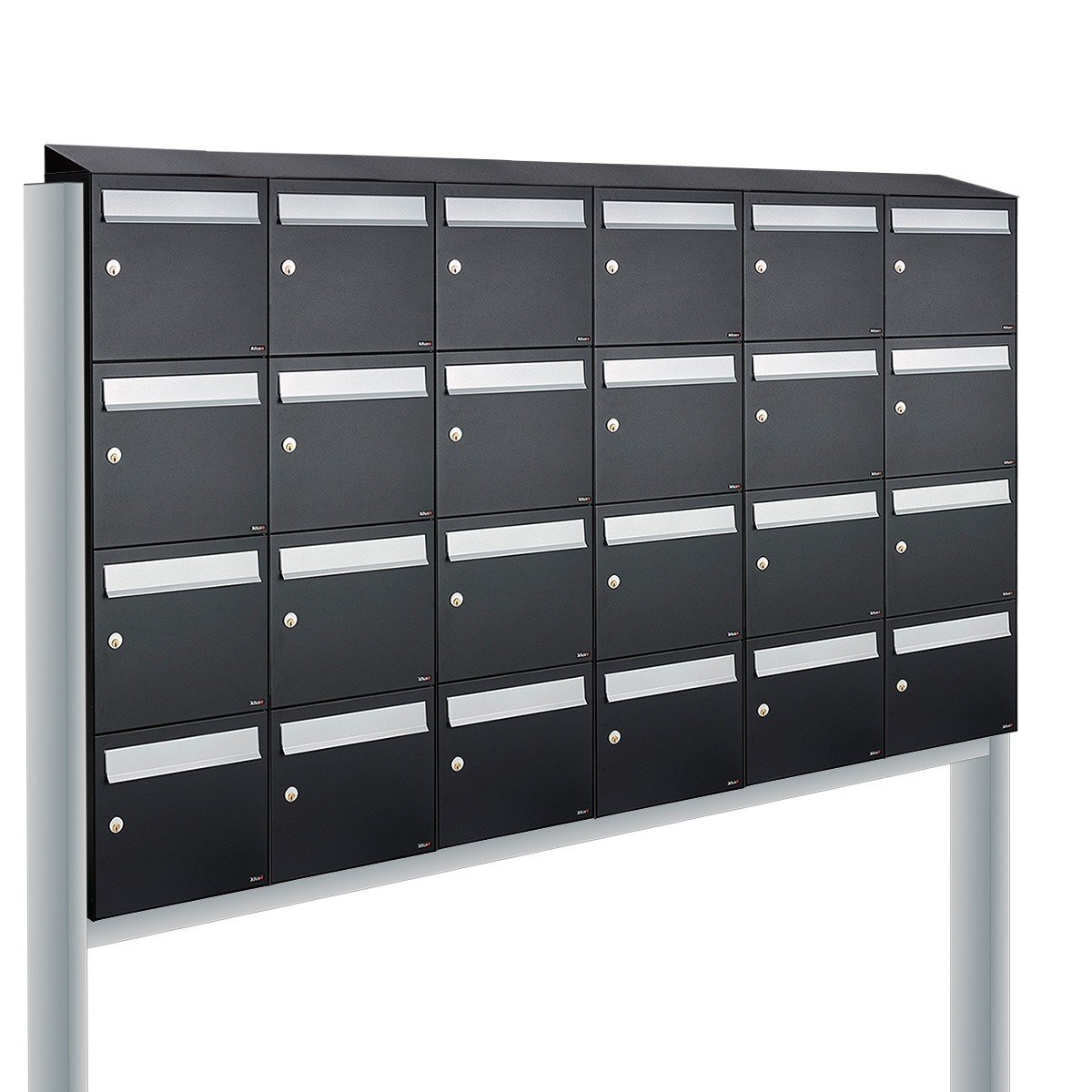 Allux Flow Set 6-Breed, 4-Hoog Met Dak Op Statief Zwart - 40040070_6x4ds