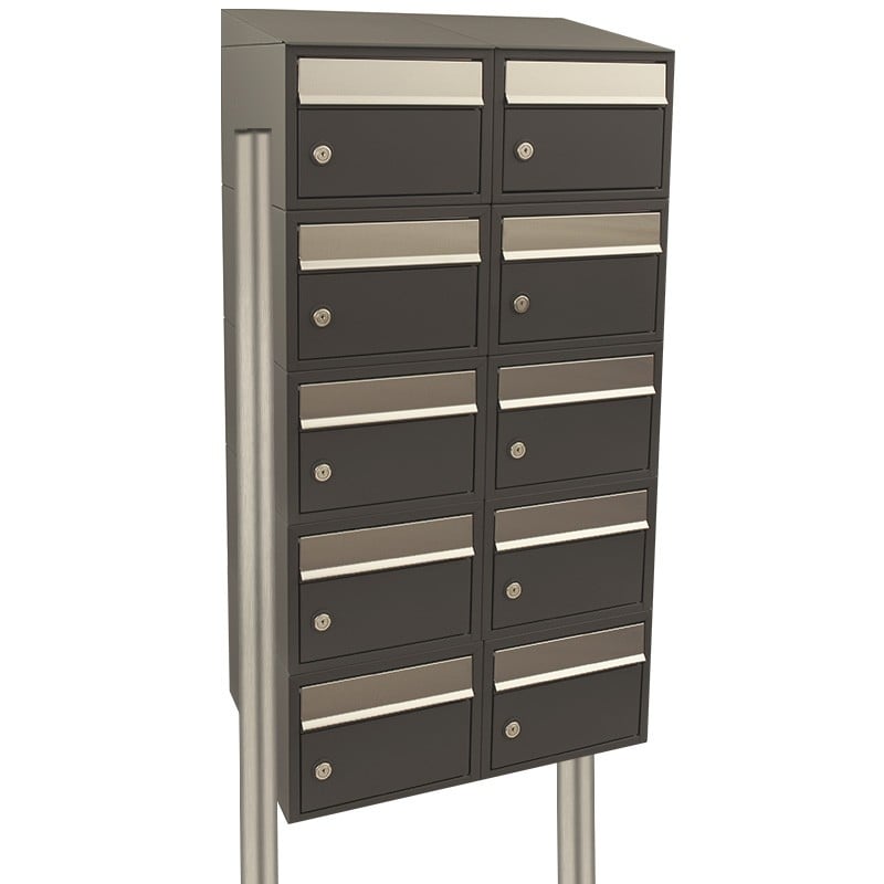 Stoer! Brickset 2-Breed 5-Hoog Met Dak Op Statief Antraciet 40215065_2x5ds