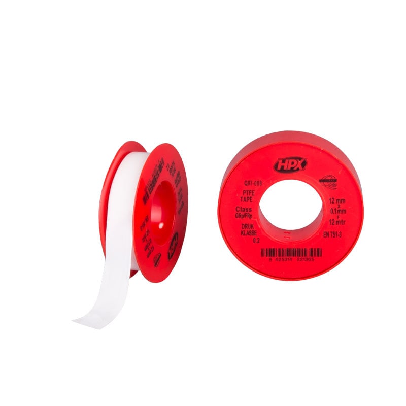 HPX PTFE gasafdichtingstape | Wit | 12mm x 12m - PT1212 - PT1212