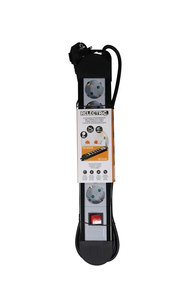 Relectric stekkerdoos 1,5 mtr 6-voudig 3x1,5mm - RELEC492251 RELEC492251