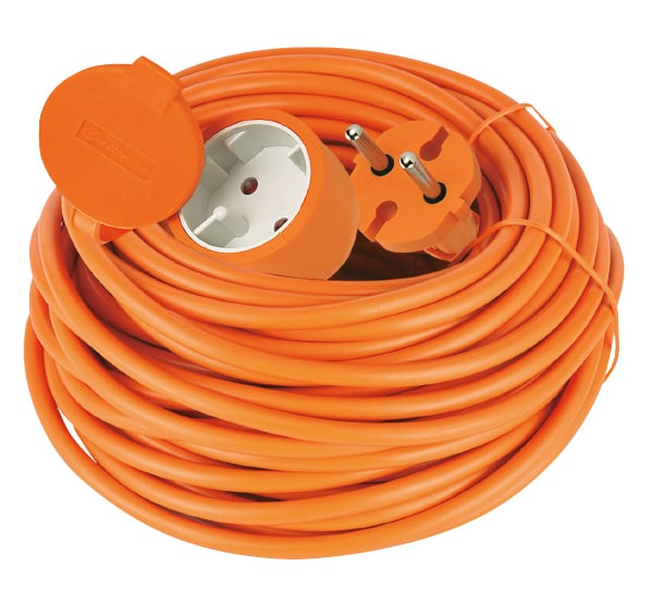 Relectric verlengsnoer oranje 20m 2x1,0mm met klep - RELEC493784 RELEC493784