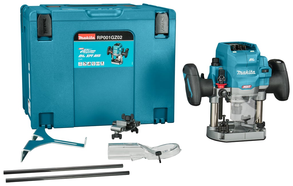 Makita XGT 40 V Max Bovenfrees | met AWS zender | Zonder accu`s en lader | in Mbox RP001GZ02