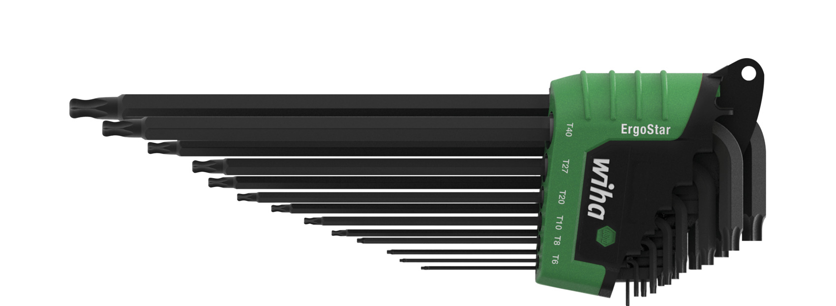 Wiha Stiftsleutelset | in ErgoStar houder | TORX® | kogelkop | 14-delig | chemisch gezwart | in blister - 43847 - 43847