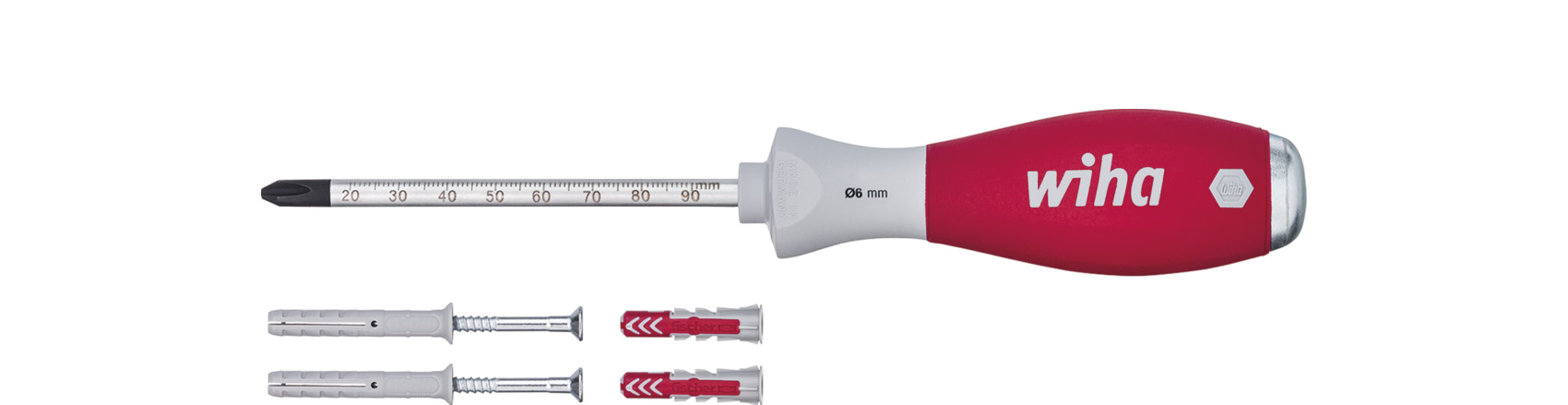 Wiha Plugschroevendraaierset SoftFinish® | met pluggen | met 6 mm ronde schacht | in blister | 5-delig - 41289 - 41289