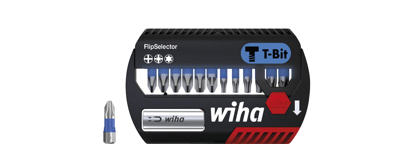 Wiha Bitset FlipSelector T-bit 25 mm Phillips, Pozidriv, TORX® 13-delig 1-4 (41824)