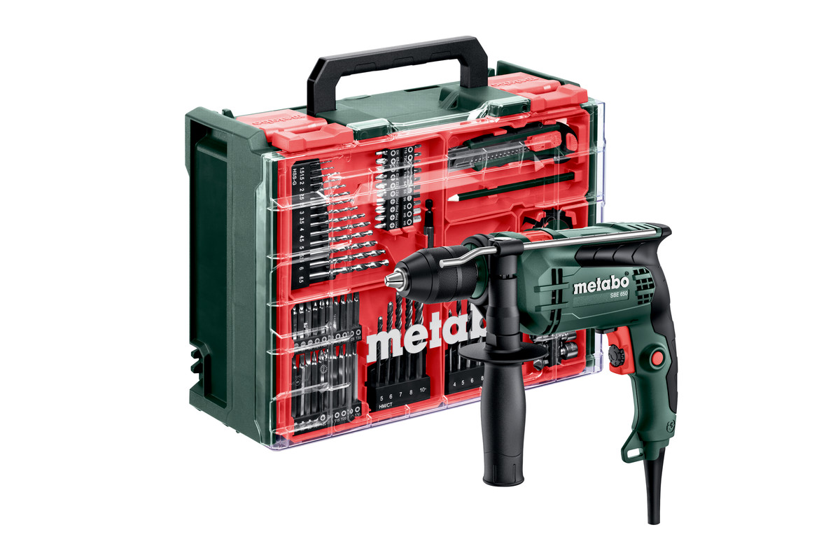 Metabo SBE 650 SET Klopboormachine | 650W | In koffer + 78-delige mobiele werkplaats 600742710