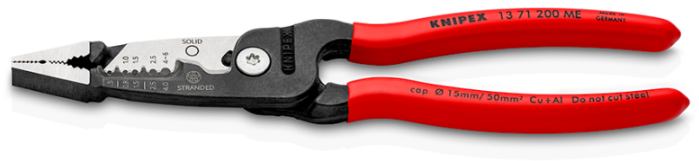 Knipex 13 71 200 ME | Multifunctionele elektricienstang | Metrische draaddikten