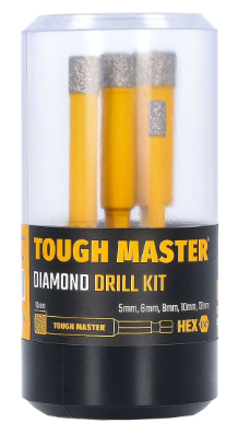 TOUGH MASTER TM-DDK5 Diamantboorset | Tegels, Keramiek, Graniet, Marmer | 5,6,8,10 en 12 mm - TM-DDK5