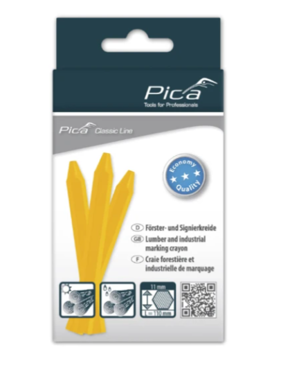 Pica Markeerkrijt | geel | zonder papier | Pica Classic ECO 591 | 12 stuks - 591/44 - 591/44