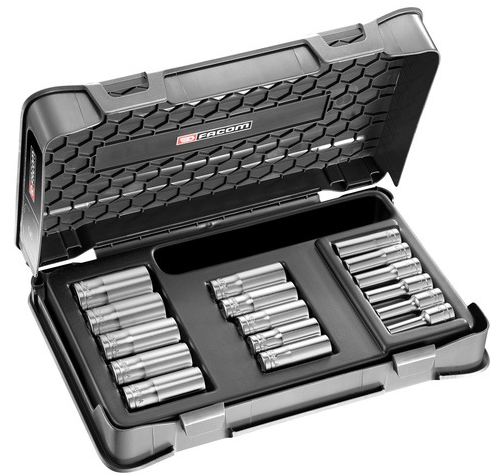 Facom 3/8&apos; Socket Set Deep 6P Mm 16 Dlg - J.405 - J.405