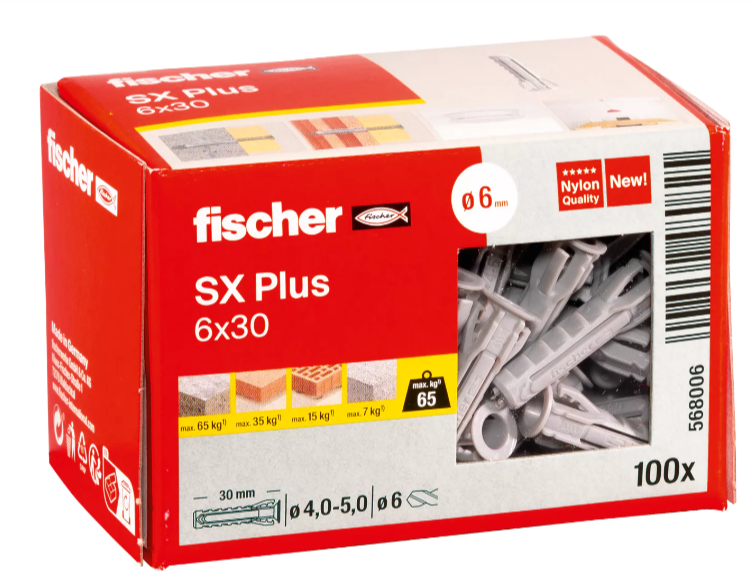 Fischer PLUG SX Plus 6 X 30 100 St 568006