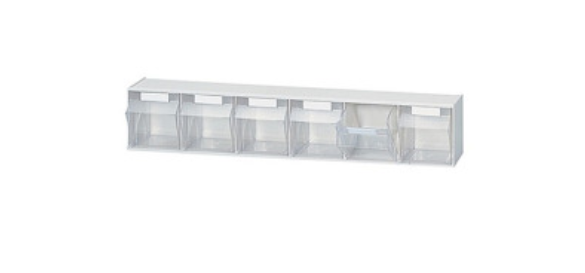 Lockweiler Opbergbakstelling | H113xB600xD91mm | 6 x B | kunststof wit | 1 stuk - 1500613 1500613