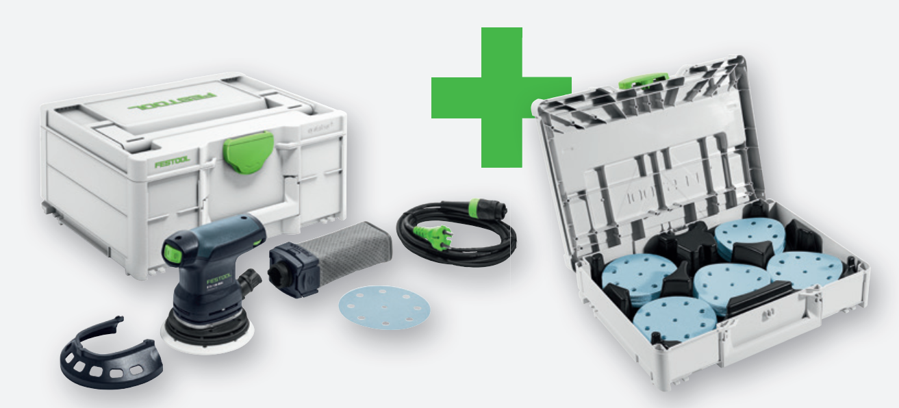 Festool ETS 125 REQ GR SYS P Excenterschuurmachine | Met gevulde GRANAT schuurpapier Systainer 3 578202